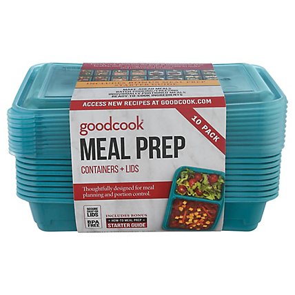 GoodCook Containers + Lids Meal Prep 2 Compartment 3 Cup - 10 Count - Image 3