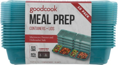 GoodCook Containers + Lids Meal Prep 2 Compartment 3 Cup - 10 Count - Image 4