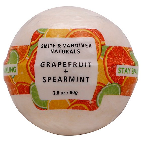Smith & Vandiver Bath Bomb Stay Sparkling Grapefruit + Spearmint - 2.8 Oz