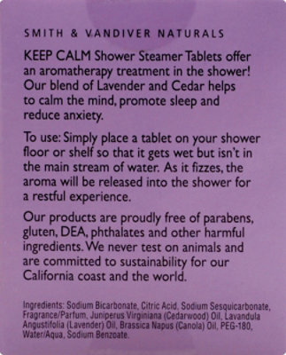 Smith & Vandiver Shower Steamers Keep Calm Lavender + Cedar 5 Count - 4 Oz - Image 3