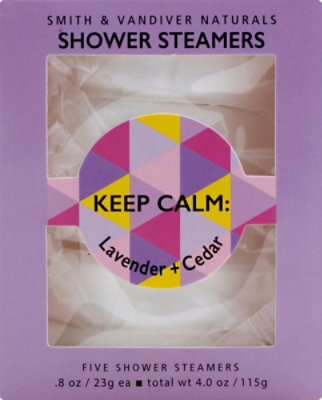 Smith & Vandiver Shower Steamers Keep Calm Lavender + Cedar 5 Count - 4 Oz - Image 2