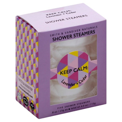 Smith & Vandiver Shower Steamers Keep Calm Lavender + Cedar 5 Count - 4 Oz