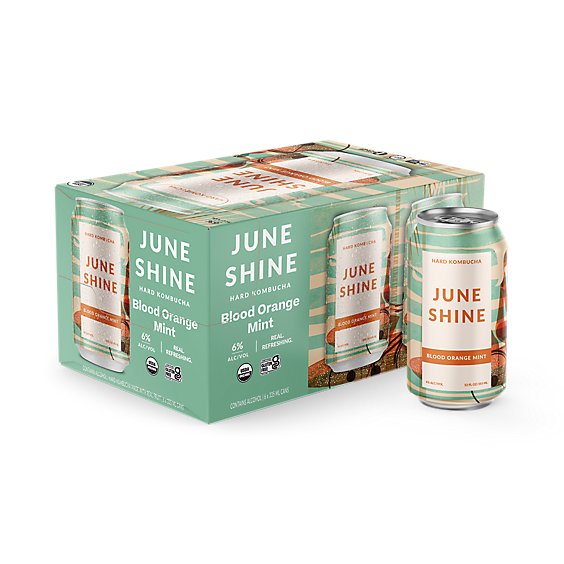 JuneShine Blood Orange Mint Hard Kombucha - 6-12 Fl. Oz.