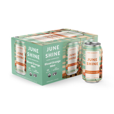 JuneShine Blood Orange Mint Hard Kombucha - 6-12 Fl. Oz. - Image 1