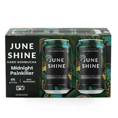 Juneshine Midnight Painkiller Hard Kombucha In Cans - 6-12 Fl. Oz.