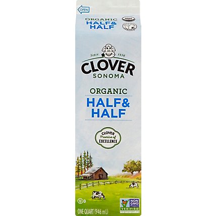 Clover Sonoma Organic Half & Half 1 Quart - 946 Ml - Image 2