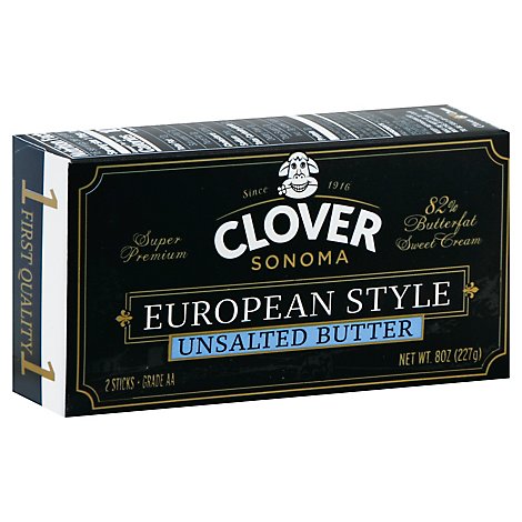 Clover Sonoma Butter European Style Unsalted - 8 Oz