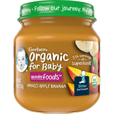 Gerber 2nd Foods Organic Mango Apple Banana Baby Food Jar - 10-4 Oz