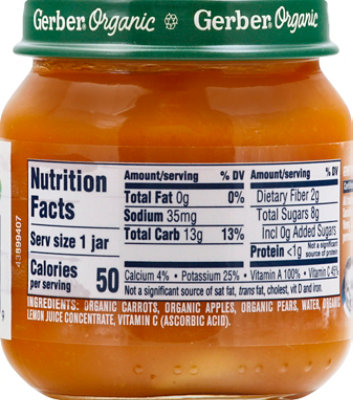 Gerber 2nd Foods Organic Carrot Apple Pear - 4 Oz - Image 3
