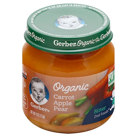 Gerber 2nd Foods Organic Carrot Apple Pear - 4 Oz