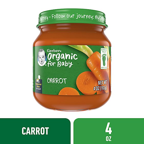 Gerber 1st Foods Organic Carrot Baby Food Jar - 4 Oz
