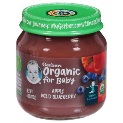 Gerber Organic 2nd Foods Baby Food Apple Wild Blueberry - 4 Oz - Image 2