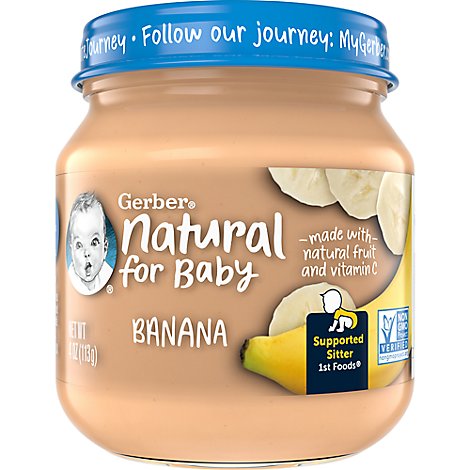 Gerber Natural 2nd Foods Baby Food Banana With Vitamin C - 4 Oz