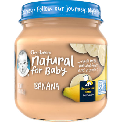 Gerber 1st Foods Natural For Baby Banana Baby Food Jar - 4 Oz