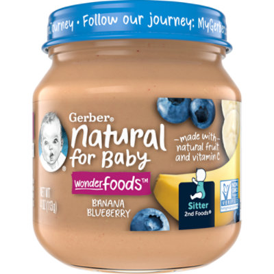 Gerber 2nd Foods Natural With Vitamin C Banana Blueberry - 4 Oz