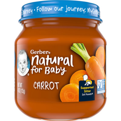 Gerber 1st Foods Natural Carrot Baby Food Jar 4 Oz Safeway