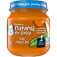 Gerber 2nd Foods Natural Pear Carrot Pea Baby Food Jar - 4 Oz - Image 1