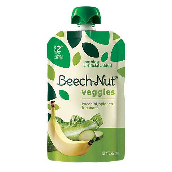 Beech-Nut Veggies Stage 2 Zucchini Spinach & Banana Baby Food - 3.5 Oz