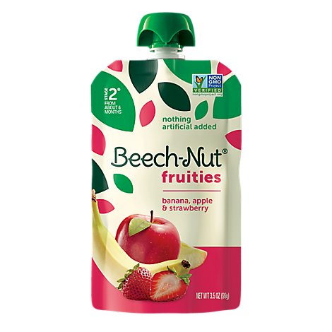 Beech-Nut Baby Food Fruities Stage 2 Banana Apple & Strawberries - 3.5 Oz