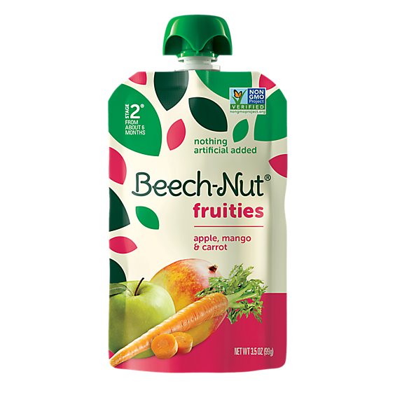 Beech-Nut Fruities Stage 2 Apple Mango & Carrot Baby Food - 3.5 Oz