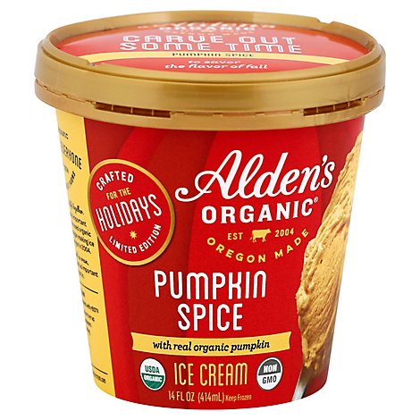 Aldens Organic Pumpkin Spice Ice Cream - 14 Fl. Oz.