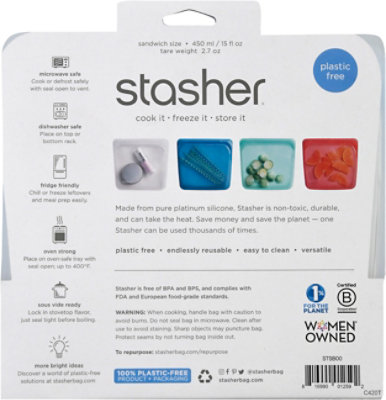 Stasher Bag Sndwch Clr Reusable - 1 Each - Image 4