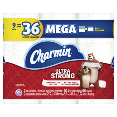Charmin Ultra Strong Bathroom Tissue Mega Rolls 2 Ply - 9 Roll