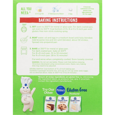 Pillsbury Gluten Free Brownie Mix Premium Chocolate Fudge with Chocolate Chips - 15.5 Oz - Image 5