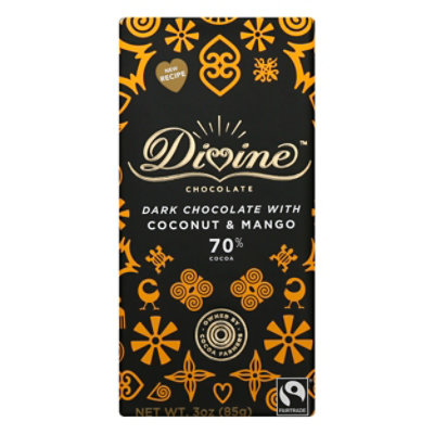 Divine Chocolate Choc Bar Drk Mngo Ccnt - 3 Oz