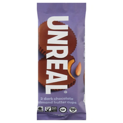 Unreal Choc Drk Almnd Btr Cups - 1.3 Oz