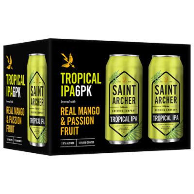 Saint Archer Tropical Ipa Craft Beer 7% ABV Cans - 6-12 Fl. Oz.