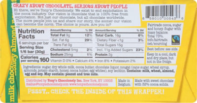 Tonys Chocolonely Bar Choc Mlk Hny Almnd - 6.35 Oz - Image 6
