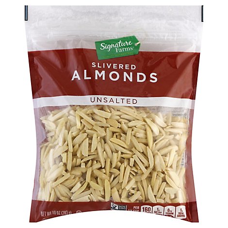 Signature Farms Almonds Slivered Unsalted - 10 Oz