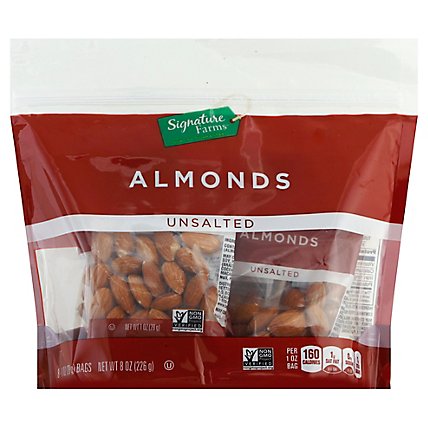 Signature Farms Almonds Natural Unsalted Multipack - 8-1 Oz - Image 1