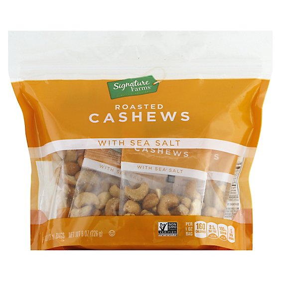 Signature Farms Cashews With Sea Salt Multipack - 8-1 Oz