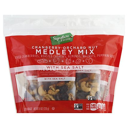 Signature Farms Medley Mix Cranberry Orchard Nut Multipack - 8-1 Oz - Image 1
