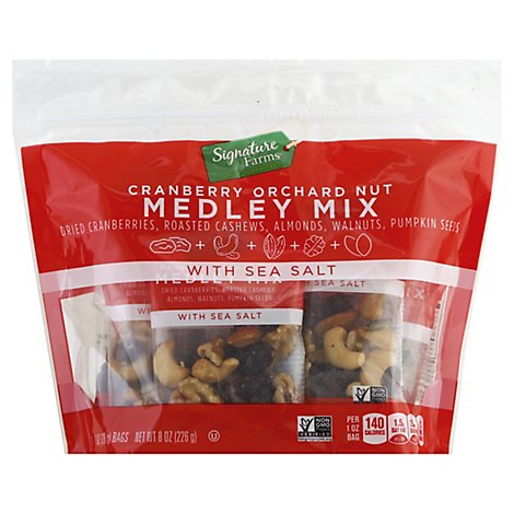 Signature Farms Medley Mix Cranberry Orchard Nut Multipack - 8-1 Oz