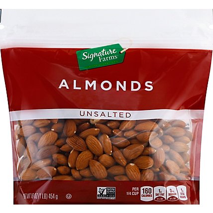Signature Farms Almonds Raw Unsalted - 16 Oz - Image 2