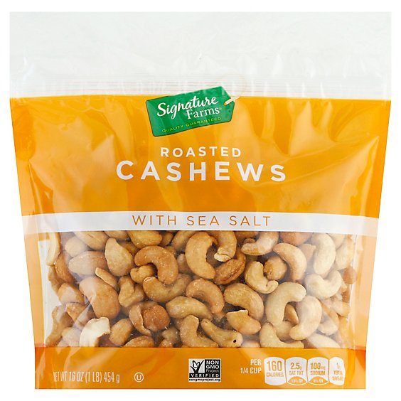 Signature Farms Cashews W/Sea Salt - 16 Oz