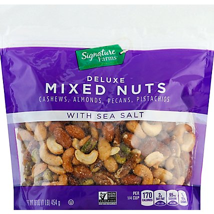 Signature Farms Deluxe Mixed Nuts With Sea Salt - 16 Oz - Image 2