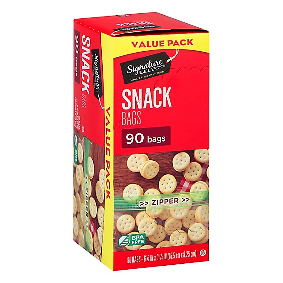 Signature Select Bags Snack Resealable Value Pack - 90 Count
