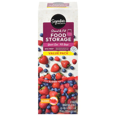 Signature SELECT Bags Food Storage Quart Value Pack - 42 Count