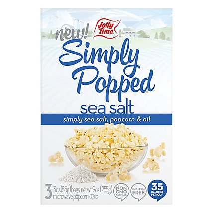 JOLLY TIME Microwave Popcorn Simply Popped Sea Salt Lightly Salted - 9 Oz - Image 3