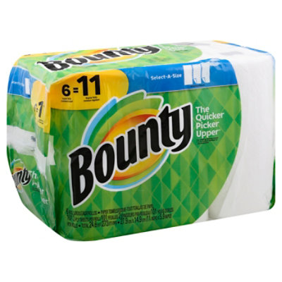 Bounty Paper Towels Select A Size Super Rolls White - 6 Roll
