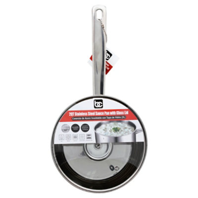 Bene Casa Sauce Pan Stainless Steel With Glass Lid 2 Quart - Each - Image 1
