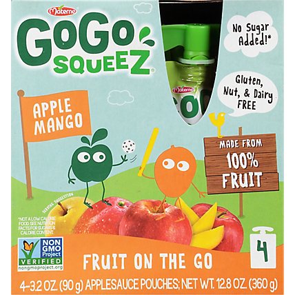 GoGo squeeZ Applesauce On The Go Apple Mango - 4-3.2 Oz - Star Market