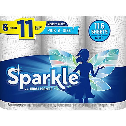 Sparkle Paper Towel Pick A Size Modern White - 6 Roll - Image 2