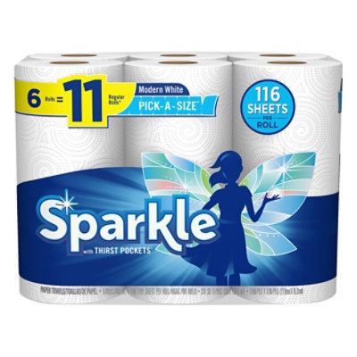 Sparkle Paper Towel Pick A Size Modern White - 6 Roll