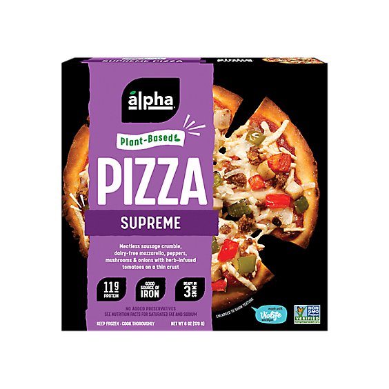 Alpha Foods Pizza Plant Based Supreme - 6 Oz