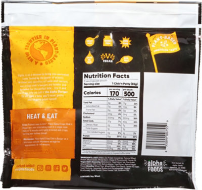 Alpha Foods Burger Patties Plant Based Crispy Chikn - 9 Oz - Image 6